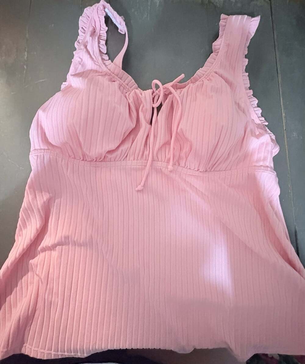Modlily Swimsuit Set Size XL Pink Tropical Print Tankini